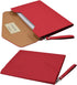 Enyuwlcm PU A4 Leather File Folder - Document Holder Stylish Portfolio Envelope Case with Strap, Red