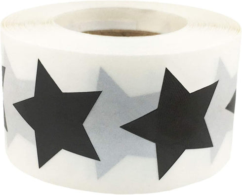 Black Star Shape Stickers, 1 Inch, 500 Adhesive Labels