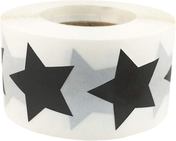 Black Star Shape Stickers, 1 Inch, 500 Adhesive Labels