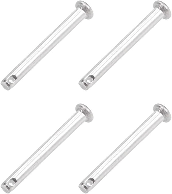 uxcell 4Pcs Single Hole Clevis Pins, 4mm X 35mm Flat Head 304 Stainless Steel Link Hinge Pin