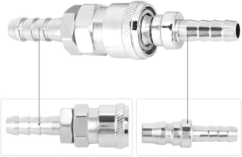 8Pcs C Type Quick Fitting 1/4 Inch Zinc Alloy Pneumatic Connector Socket and Plug Kit Parts for Air Hose