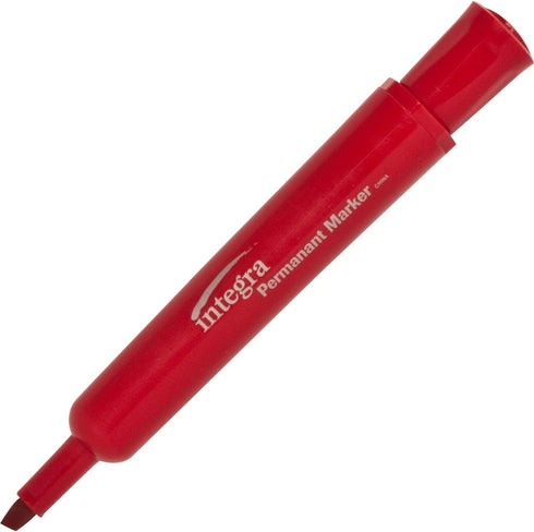 Integra Permanent Red Chisel Markers (Pack of 12) by Integra
