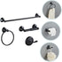 1Set WOONEKY Retro Black Towel Rack Stainless Steel Towel Ring for Bathroom Kitchen Vintage Design Towel Holder