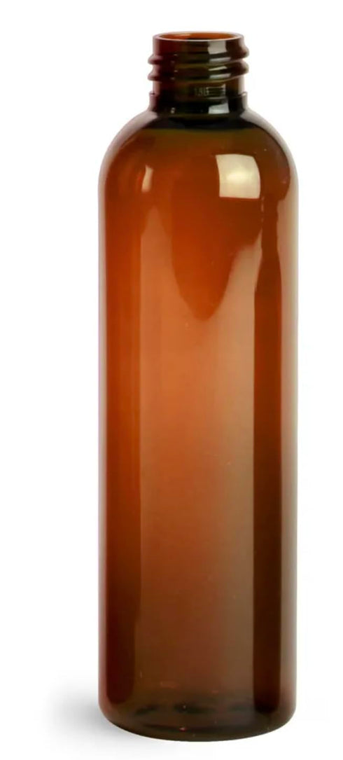 Packaging 4 Oz 24 Pack SKS Bottle & Amber Spray Bottles, Cosmo Round Empty Perfume Spray Bottles, Amber Plastic