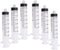 6 pcs 30 ML/CC Plastic Syringe, Disposable Individual Sealed Wrap Without Needle for Scientific Feeding