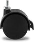 2" Wheel Diameter Black Nylon Swivel Hooded Samson Twin Wheel Caster with Brake, 4 Pack