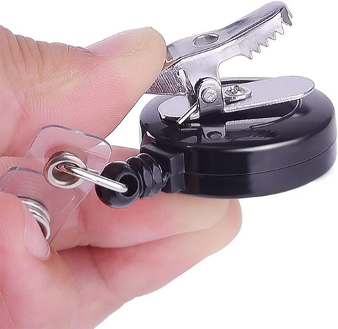 KUUQA Retractable Badge Reel with Alligator Clip for ID Cards and Key Cards (10 Pack)