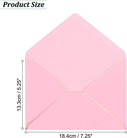 PATIKIL 200 Pack 5 x 7 Christmas Envelopes for A7 Cards, V Flap for Office, Wedding, Invitations (Pink)