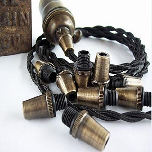 20 Retro Metal Pcs Strain Relief Cord Connector Pendant Lighting Cord,PRUNLLA Aluminum Threaded Cord Grip Wire Clamp