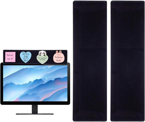 Yocoolfun 2 Pack Black Monitor Memo Board Top Mount,18" Monitor Sticky Note Holder,Sticky