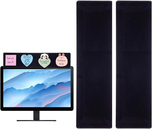 Yocoolfun 2 Pack Black Monitor Memo Board Top Mount,18" Monitor Sticky Note Holder,Sticky