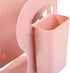GLEAVI Multi-Grid Silicone Bookend Desk Organizer with Telescopic Adjustable Divider, Small Pink Plastic Document