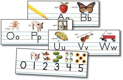 Carson Dellosa Alphabet and Number Line Bulletin Board Set—Alphabet Chart With Upper and Lowercase Letters, Numbers 0-10, Bulletin Board Decorations for Homeschool or Classroom Decor (11 pc)