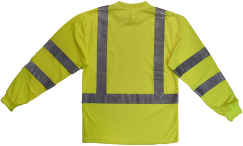 Radians ST21-3PGS-M Class 3 Max-Dri Long Sleeve Moisture Wicking Safety T-Shirt, Medium, Green
