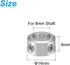 uxcell Set Screw Shaft Collar for 8mm Shaft, 2pcs Clamping Collars 14mm OD, 8mm Thickness, Aluminum Alloy Clamp-On Collar with M4 Set Screws and a Wrench