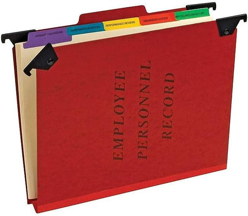 Pendaflex Personnel Folders, 1/3 Cut Hanging Top Tab, Letter, Red, SER2ER