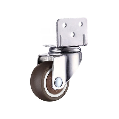 ESXSWYDR 4PCS 1/1.25/1.5/2 inch 4PCS(A,1 inch) Furniture Casters Crib Rubber Wheel L Type Swivel Mute Brake Caster