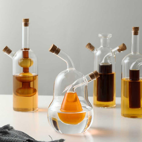 ARGENTFLUX Oil And Vinegar Dispenser, Oil and Vinegar Dispenser Glass, 2 in 1