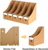 Foldable Desk File Holder Organizer - Sturdy Cardboard Magazine Storage Box with Blank Label Stickers for Home School