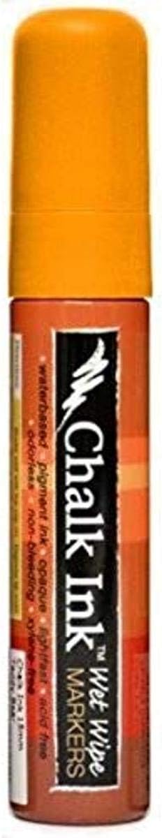 Chalk Ink Bold Wet Wipe Marker, 15 mm, Candy Corn Orange