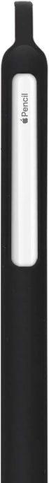 kwmobile (2. Silicone Skin Compatible with Apple Pencil Gen) - Soft Flexible Stylus Sleeve Grip Pen Holder - Black