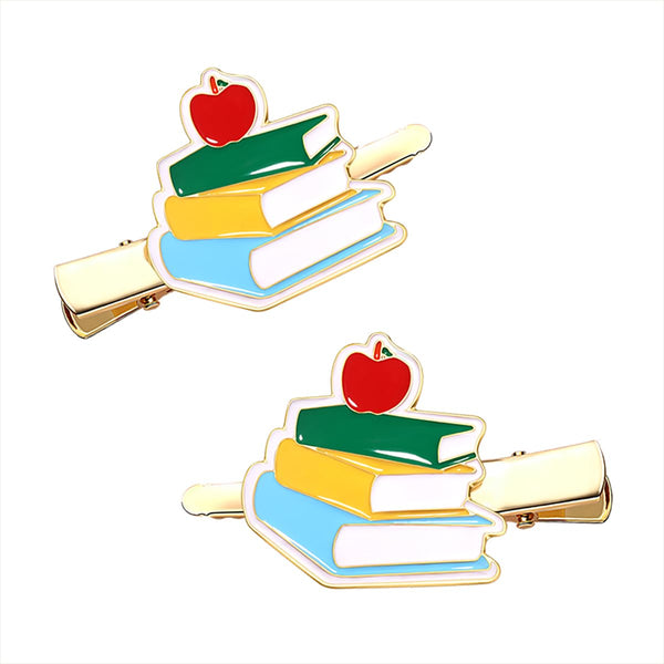 Back to School Hair Clips, Cute Schoolbag Book Hair Clips, Fun Hair Accessories for Teacher Students