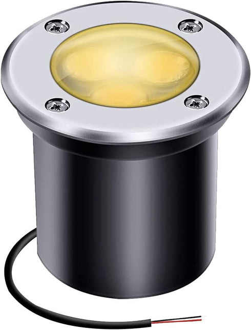 Low Voltage LED In-ground Lights, 3W 12V 24V Waterproof IP67 Pathway Lights for Outdoor Spotlights in Garden Yard (Warm