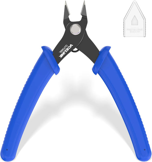 VCELINK Small Wire Cutter, Spring-loaded Precision Flush Cutter Pliers for Electronics, Jewelry Making, 5-Inch
