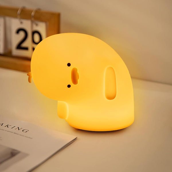 Etlephe Cute Duck Night Light, Why Duck Silicone Nursery Night Light Rechargeable 3