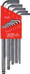 Eklind Tool 13313 Bright-Ball-Hex-L Key Allen Wrench, 13 Pieces Set SAE Inch Sizes