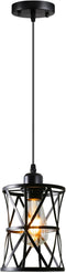 Laihezz 1-Light Black Pendant Light, Industrial Modern Small Hanging Light Fixture, Single Farmhouse