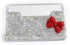 Bling Pure Handmade Bling Bling Rhinestones Stainless Steel Metal Business Card Holder Name Card Case (Red bow)
