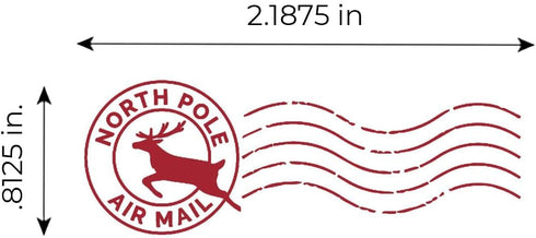 North Pole Self Inking Stamp, 13/16" x 2 3/16" Reindeer Rubber Stamp, Red Ink Christmas Letter Imprint