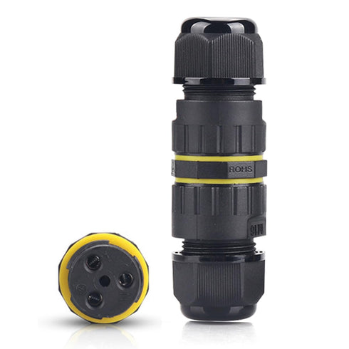 Outdoor Waterproof Connector,IP68 M16 2Way 3Core Electrical Cable Connector for 3.5-7mm Wire Range(AC 400V, 17.5A) Quick Repair Extend Power Cables Waterproof Connector.(3PCS)