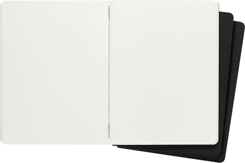 Moleskine Cahier Journal, Soft Cover, XL (7.5" x 9.5") Plain/Blank, Black, 120 Pages (Set of 3)