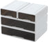 White Desktop Drawers for Paper, Stackable Office Storage for Desk, Craft Organizer with Plastic Drawers
