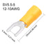 uxcell 150Pcs SV5.5-5 Insulated Fork Spade U-Type Wire Connector, Electrical Crimp Terminal 12-10AWG Yellow