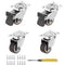 1.25 inch Swivel Caster Wheels Bearing Plate, Rolling Casters for Furniture and Workbench Cart, Set of 4