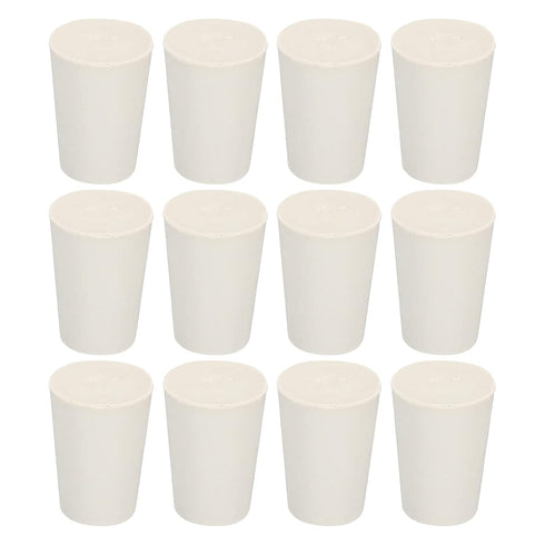 MECCANIXITY Rubber Tapered Plug, 12 Pieces, 14mm to 19mm Solid Test Tubes, White