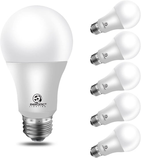 Energetic LED Bulbs, 100 Watt Equivalent, Natural White 4000K, A19 Dimmable, 13.5W, 1600lm, 6-Pack