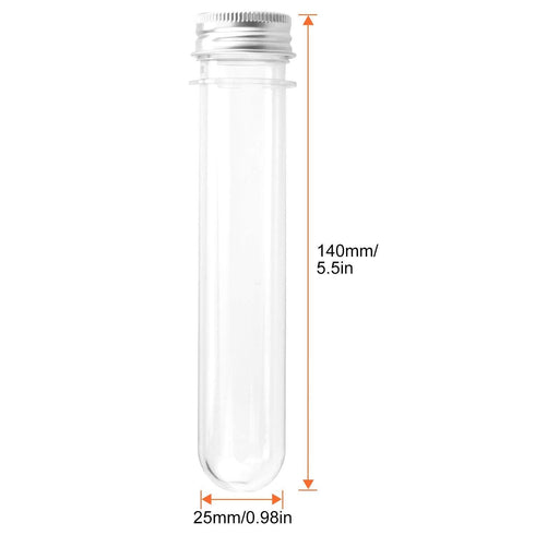 30 Pack 45 ML Plastic Test Tubes with Caps, Clear Bath Salt Tubes for Candy Storage, Science Experiment