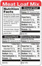 Specialty Printing Meat Loaf Mix Nutrition Label | 1000/Roll