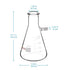 StonyLab Glass 250ml Heavy Wall Borosilicate Glass Filtering Flask, Bolt Neck with Tubulation