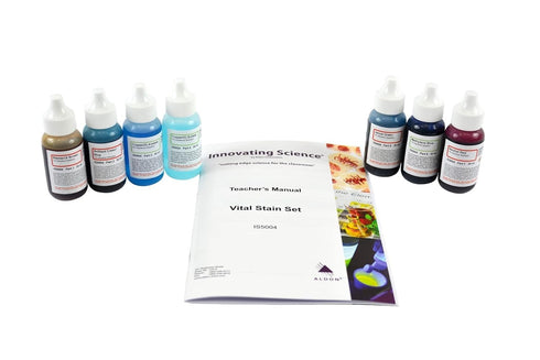AmScope SK-6 Microscope Stains Vital Stain Kit, 7 Bottle Set for Living Cells