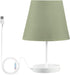 GOODOLD Sage Green Solid Table Lamp for Bedroom, 3 Lighting Modes LED Bedside