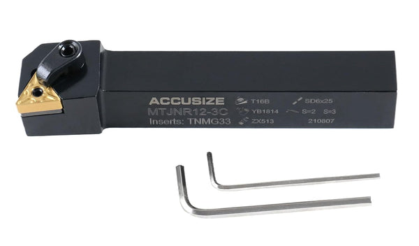 Accusize Industrial Tools 3/4'' by 5'' Lathe Tool Holder, MtTJNR 12-3c with TNMG33 Insert, Right Hand