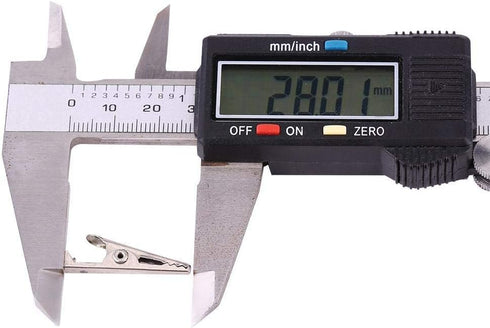 20pcs 28MM Metal Clip, Crocodile Electrical Clamp for Testing Probe Meter, Black & Red PVC Sleeve
