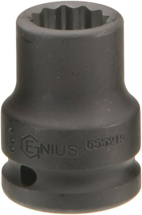 Genius Tools 3/4" Dr. 22mm Thin Wall Impact Socket (12-Point) (CR-Mo) - 655222 by GENIUS TOOLS