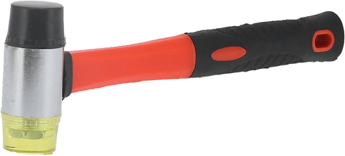 Rubber Mallet Hammer Double Faced Soft Mallet, 40mm Diameter with 10.4" Soft Fiberglass Handle