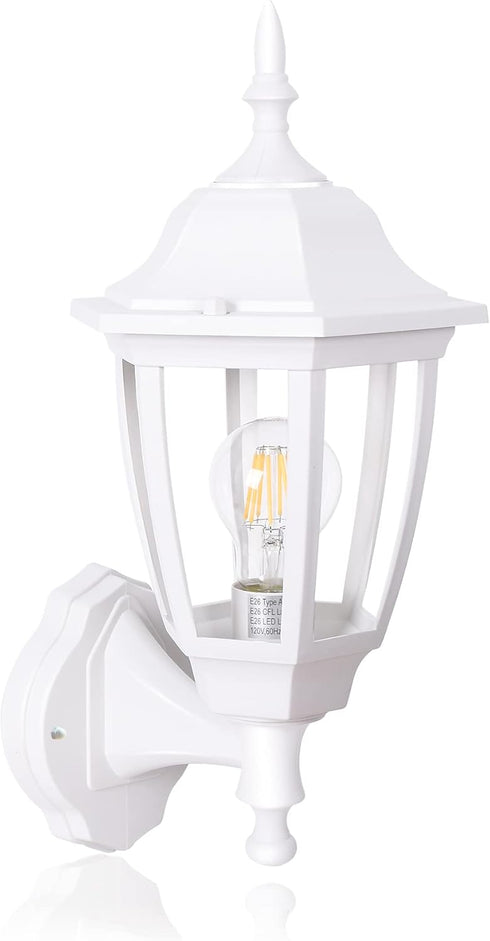 FDS2542EW (Bulb FUDESY Outdoor Wall Lantern, Exterior Waterproof Wall Sconce Light Fixture, White Front Porch Light